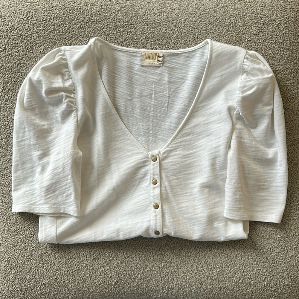 Nation LTD Bold Shoulder with Gold Snap Tee